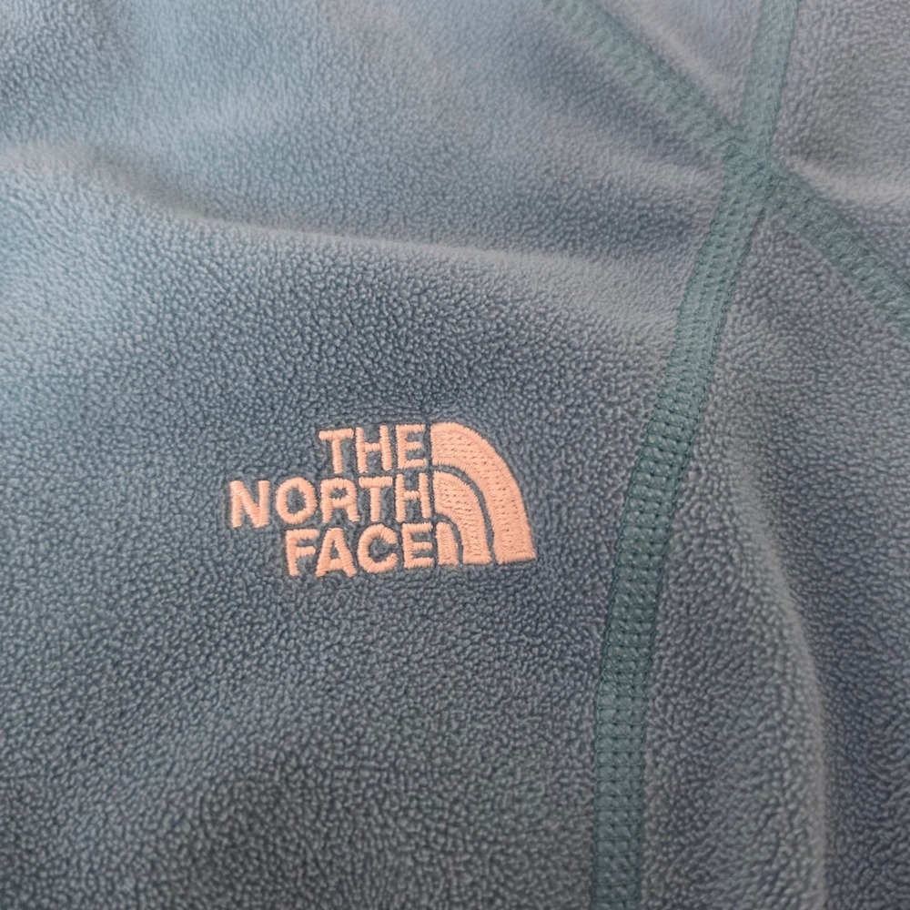 The North Face TKA 100 Fleece Hoodie Womens XL Blue Excellent Thumbholes Zip Up - Picture 12 of 14